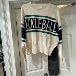 Le Lis Cream Sweater and Green PickleBall Light Sweater